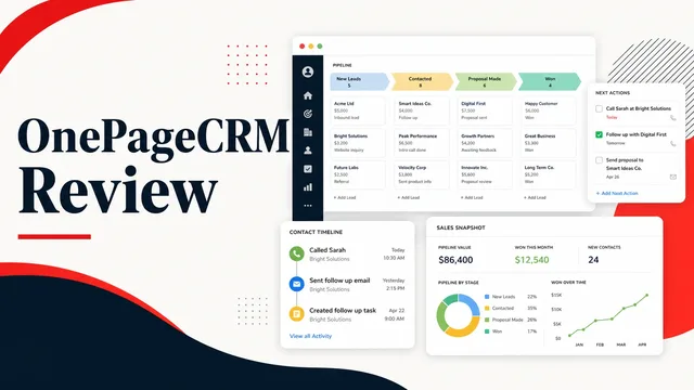 One Page CRM Review: The Action-Focused CRM for Busy Businesses guide image