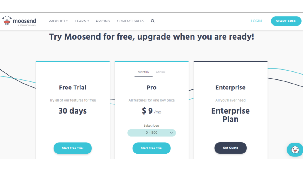 Moosend Pricing and Plans